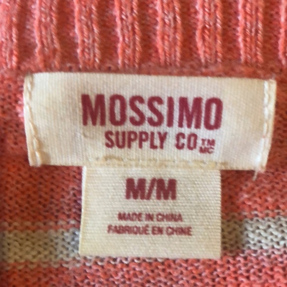 Mossimo Supply Company orange and cream striped 100% cotton sweater sz M - Picture 11 of 14